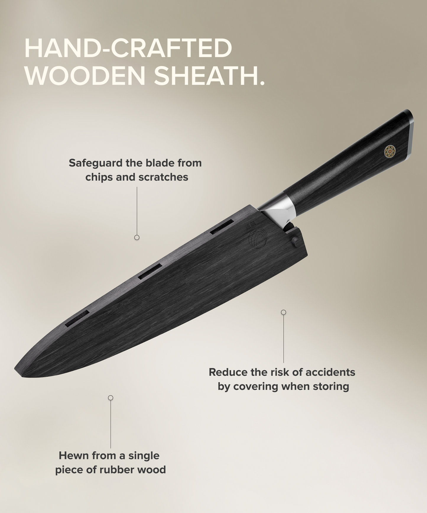 Tsuko Chef Knife With Four Stage Sharpener & Wooden Sheath