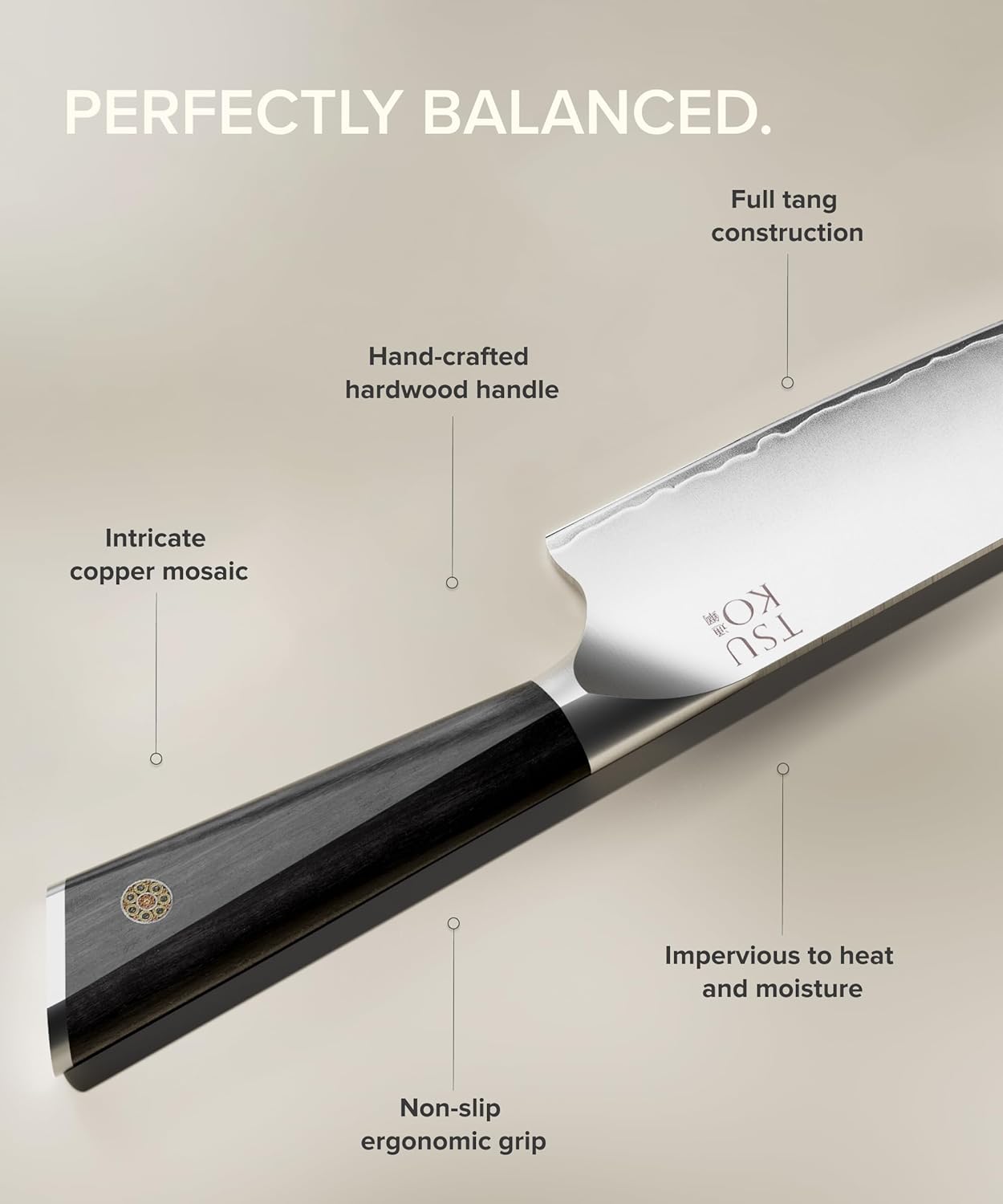 Tsuko Chef Knife With Four Stage Sharpener & Wooden Sheath